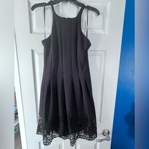 Vince Camuto Black Midi Dress with Cutout Hem